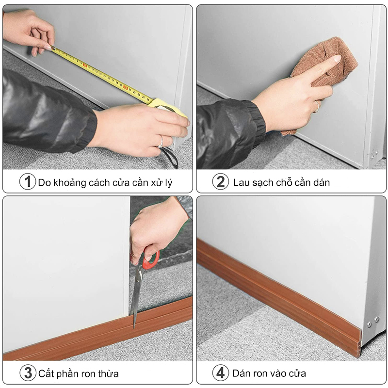 Ron Dán Khe Hở Chân Cửa DOORSEAL Cải Tiến Ngăn Bụi và Côn Trùng