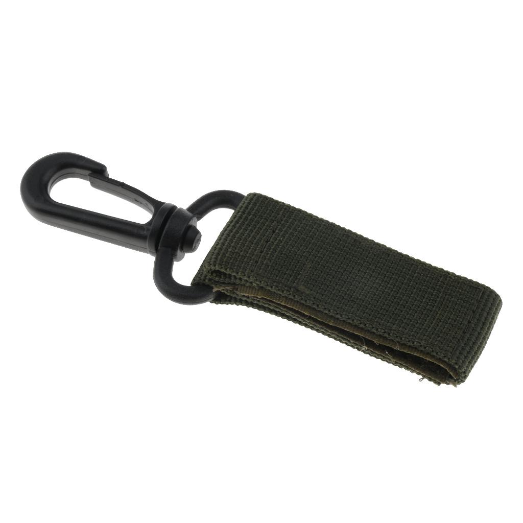 Nylon Key Hook Webbing Molle Buckle Hanging Belt Carabiner Clip Army Green