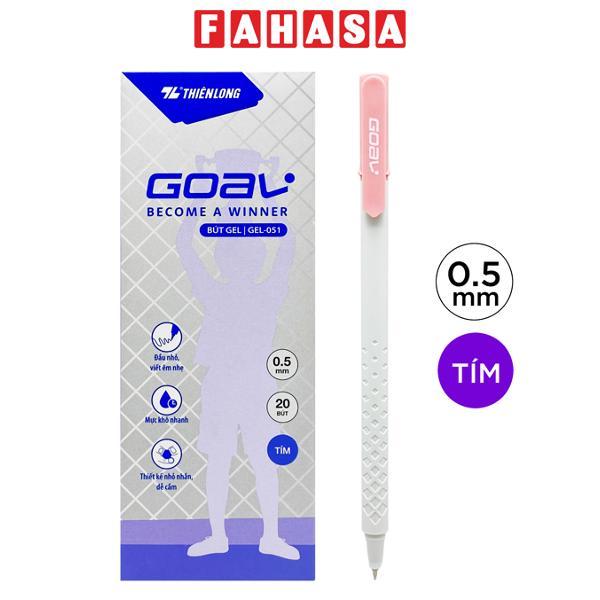 Hộp 20 Bút Gel Goal 0.5 mm - Thiên Long GEL-051 - Mực Tím - Nắp Hồng