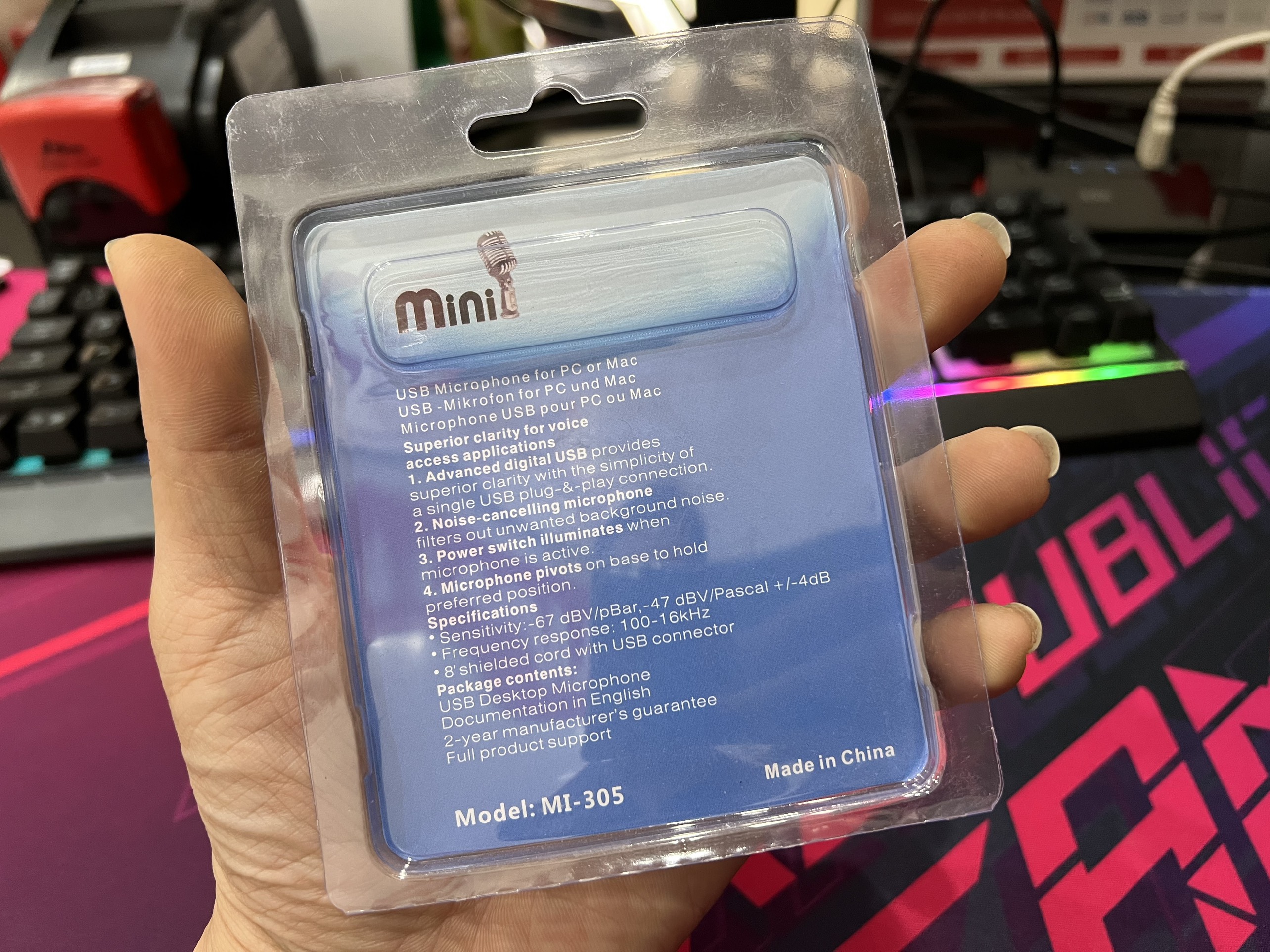 USB Microphone Mini MI-305 Cho Laptop/PC