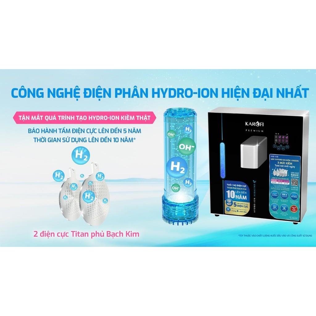 Máy chuyển đổi Hydro-ion kiềm Karofi KAE-S18 - 5 Điện cực Titan Bạch Kim - Bảo hành điện cực 5 năm - Hàng Chính Hãng