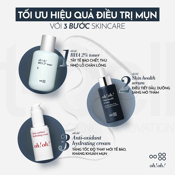 Serum Dưỡng Sáng Da, Giảm Thâm Nám Oh!Oh! Skin Health Serum (With 20% Niacinamide & 2% Acetyl Glucosamine) (30ml)