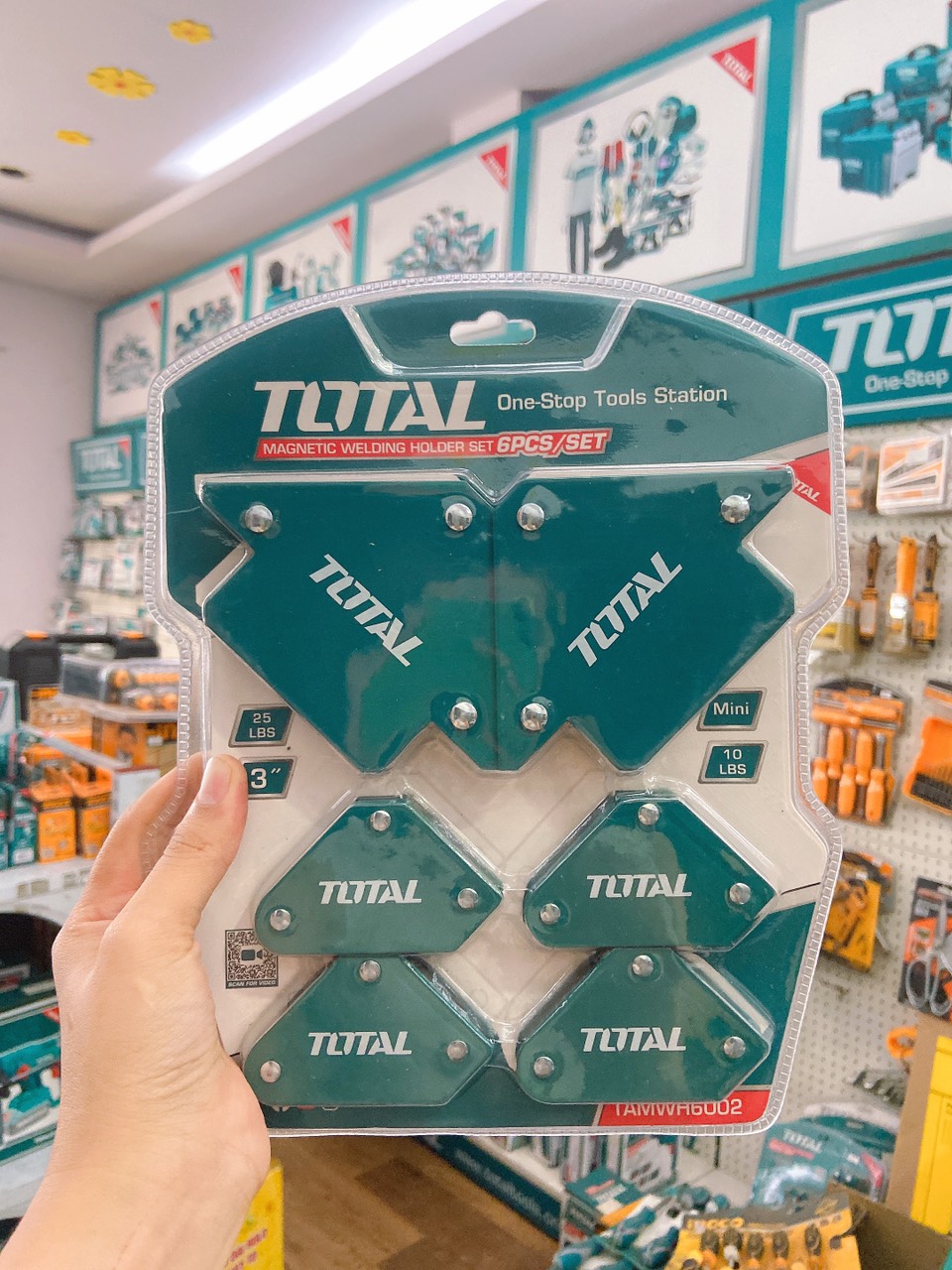 Bộ 6 ke góc nam châm hàn 3 góc total TAMWH6002