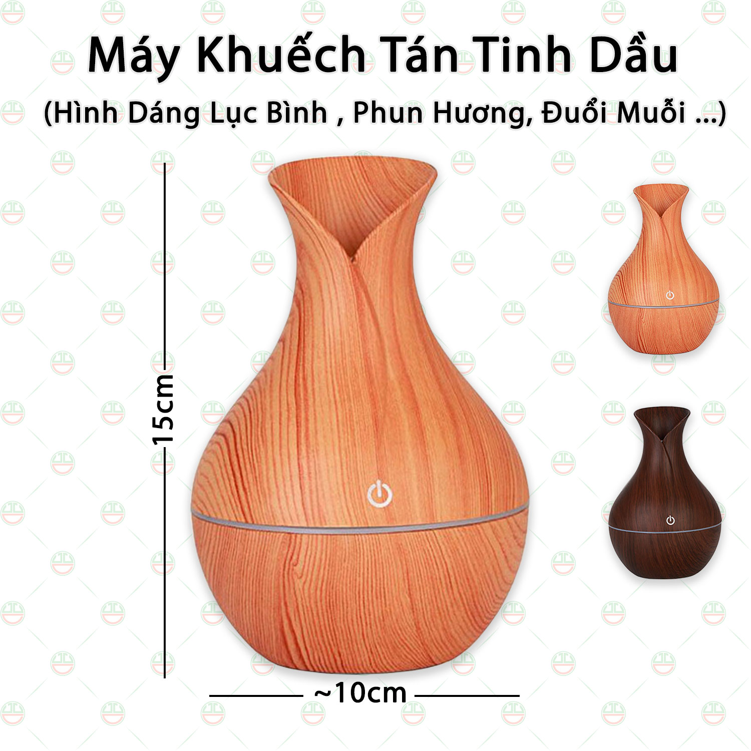 Thiết Bị Máy Xông Tinh Dầu KhoNCC Hàng Chính Hãng - Khuếch Tán Hương Thơm - Đuổi Muỗi Côn Trùng - An Toàn Cho Trẻ Nhỏ - KLVQ-3562-XTDLB (Màu Gỗ Ngẫu Nhiên)