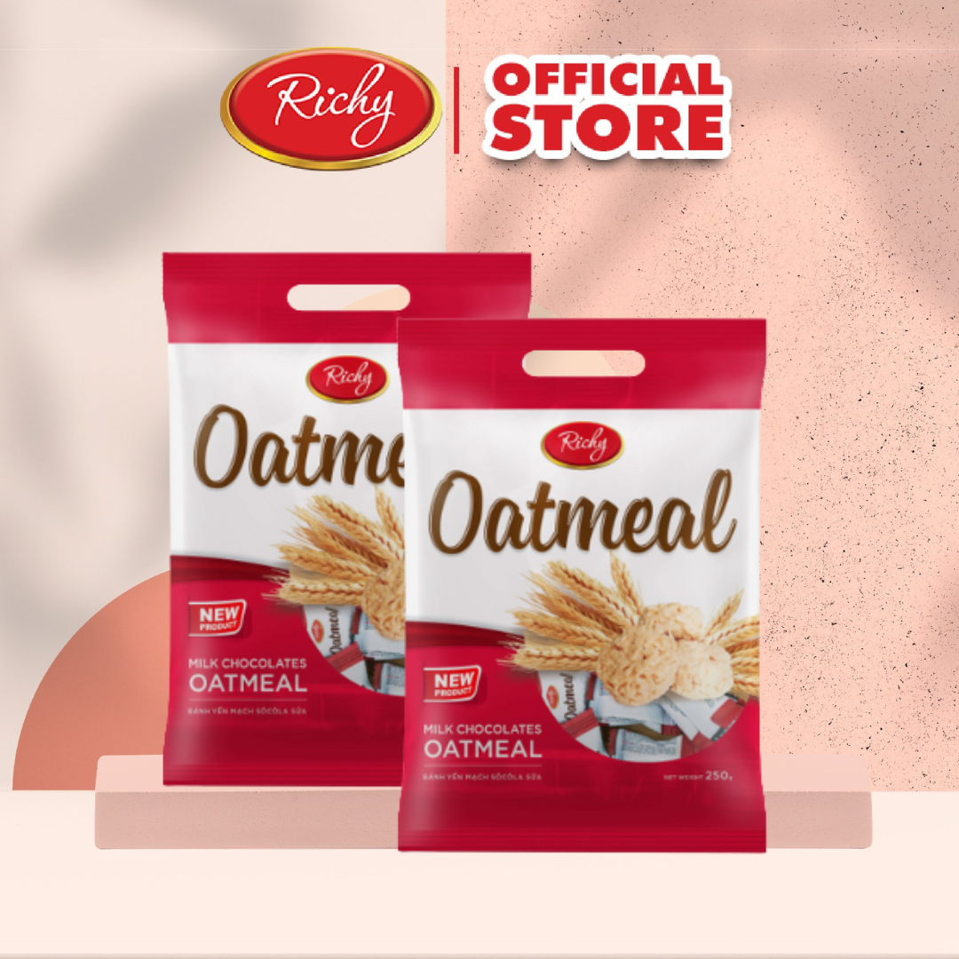 Set 2 Túi  Bánh Yến Mạch Sữa Oatmeal Richy Thơm Ngậy (250g/Túi)