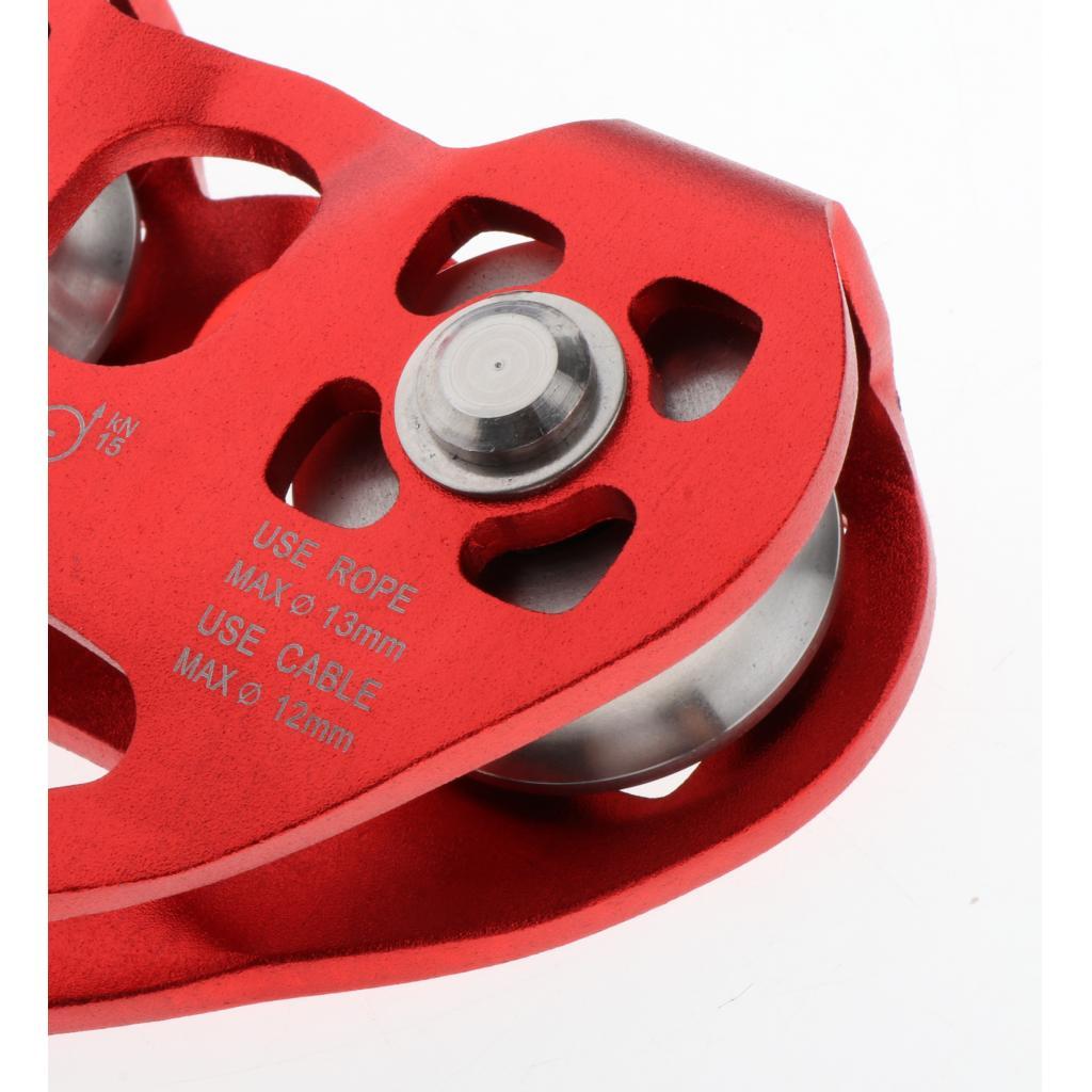 Tandem  Dual Pulley 30KN Climbing Mountaineering Buckle Carabiner Hook