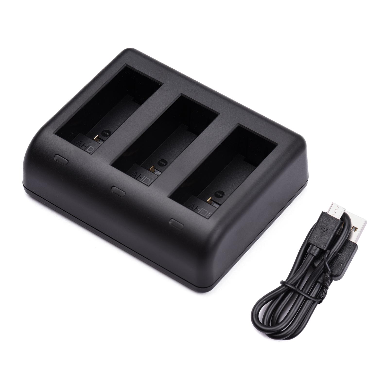 Bộ sạc pin Camera nhanh 3 khe cắm với đầu vào Micro USB & Type-C Thay thế cho pin GoPro Hero 9