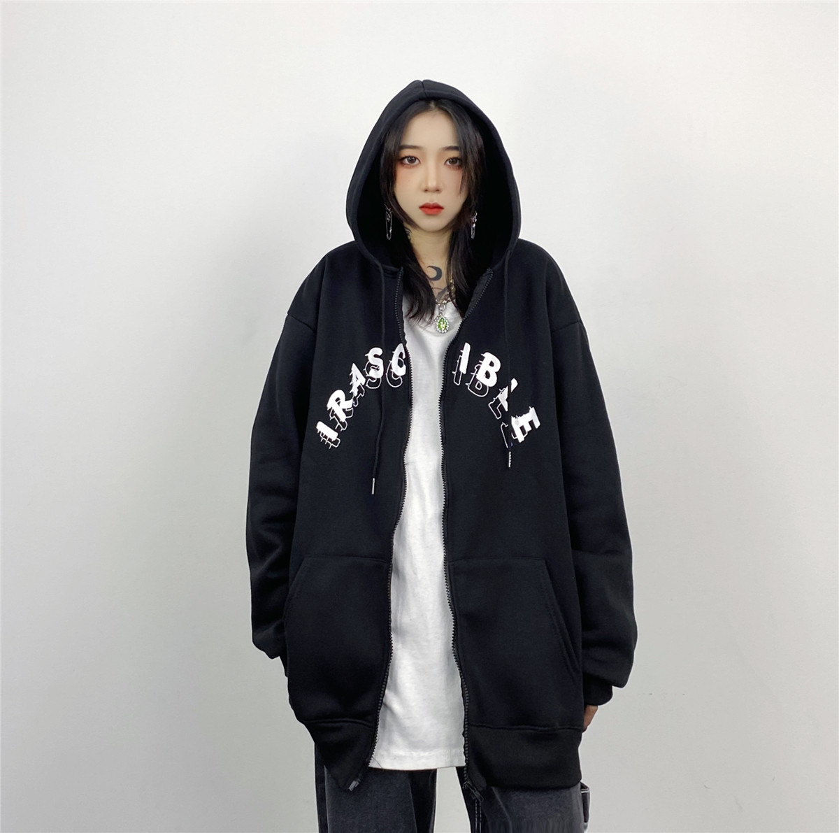 Áo khoác nỉ hoodie dây kéo nam nữ Yinxx, áo hoodie zip form rộng unisex HDZ806