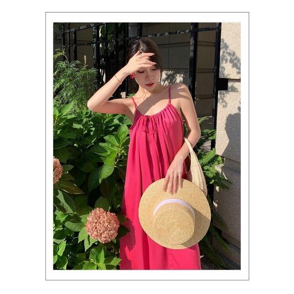 ĐẦM MAXI HỒNG 2 DÂY