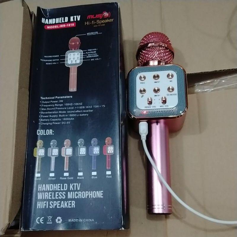 MÍC HÁT WS _1818 KARAOKE LIỀN LOA BLUETOOTH