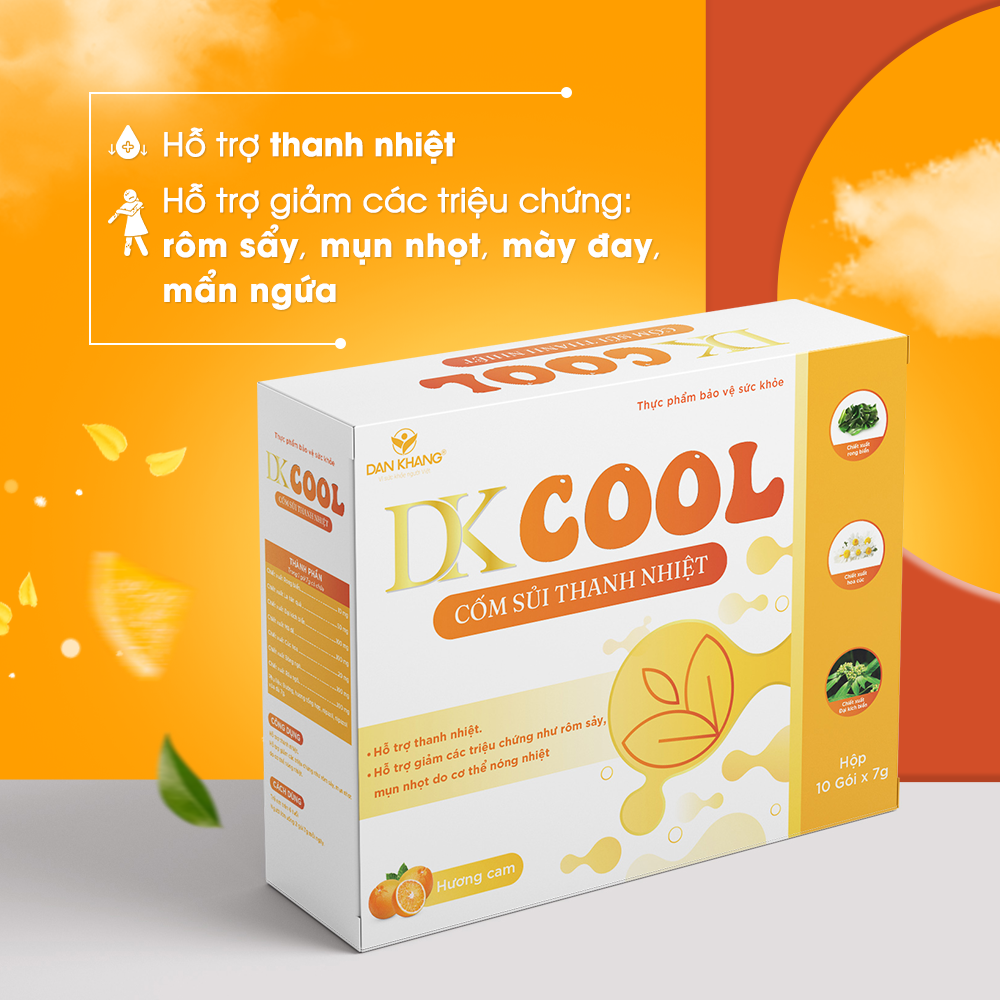 Cốm Sủi Thanh Nhiệt DKCOOL Hỗ Trợ Thanh Nhiệt - Hộp 10 gói x 7g