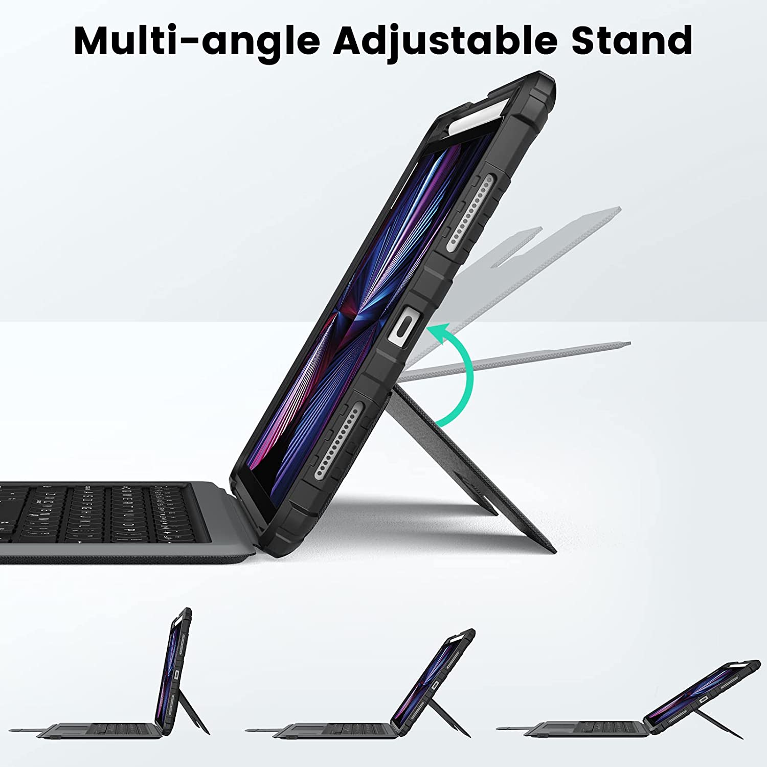 Bao Da Kèm Bàn Phím cho iPad Pro 11 &amp; iPad Pro 12.9 inch 2020/2021/2022 Nillkin Bumper Combo Case Keyboard (Có khe cắm bút Apple Pencil) - Hàng Chính Hãng