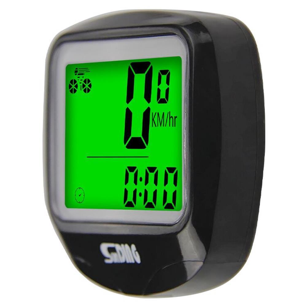 Máy đo tốc độ đi xe đạp có dây SunDing Màn hình LCD cho xe đạp leo núi với đèn nền màu xanh lá cây