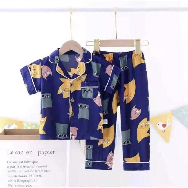 bộ pijama mặc nhà cộc tay quần dài bé trai/ bé gái hàng quảng châu cao cấp nhiều màu ( sz 10-20kg) kèm hình và video