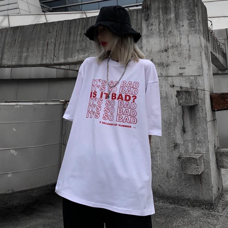 Áo thun tay lỡ unisex in chữ IT SO BAD cực phong cách | Áo form rộng tay lỡ đẹp AC15