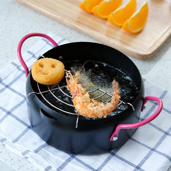 Nồi Chiên Kèm Khay Hứng Ráo Dầu Đa Năng Cao Cấp Thích Hợp Moị Loại Bếp - Size 18Cm - Loại Tốt