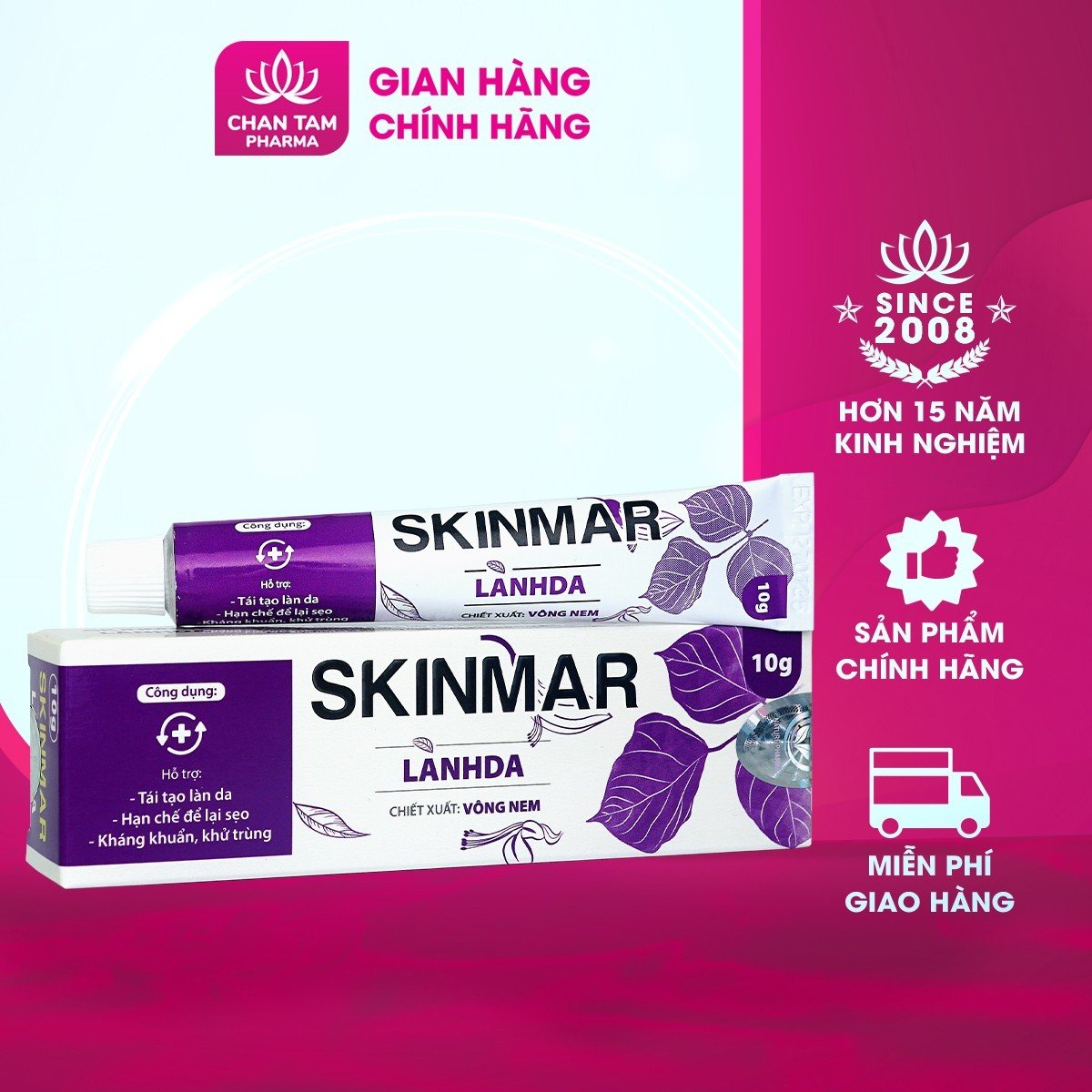 Kem bôi Skinmar lành da hỗ trợ làm lành vết thương, hạn chế sẹo, tái tạo làn da - tuýp 10g