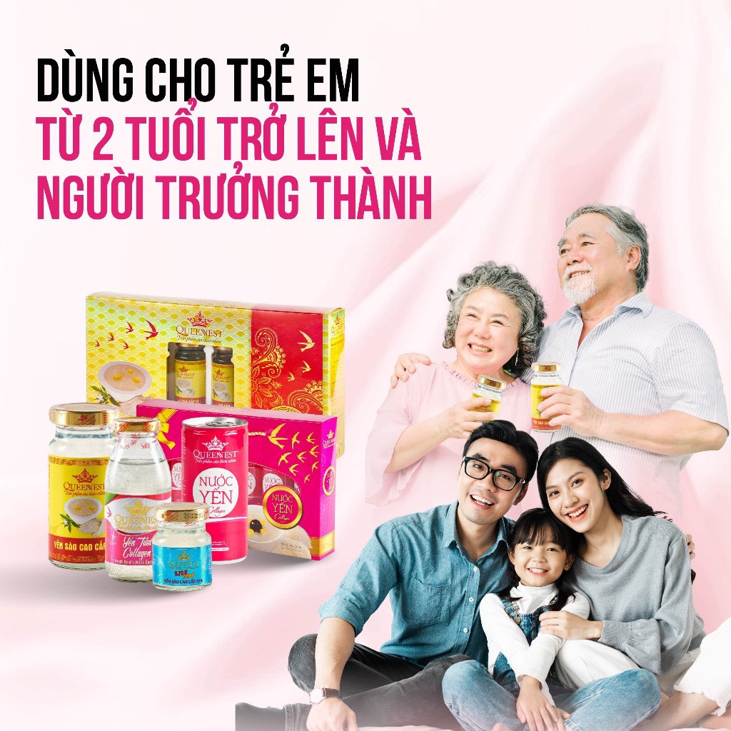 Thùng 30 Lon Nước Yến Collagen QUEENNEST 190ml (190ml x 30 Lon) - Hàng Chính Hãng