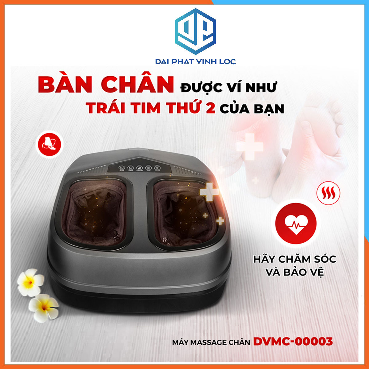 Máy massage chân Đại Việt DVMC-00003 Lưu Thông Khí Huyết Giảm Tê Bì Công Nghệ Con Lăn Xoay 360 Độ - Bảo Hành 12 Tháng