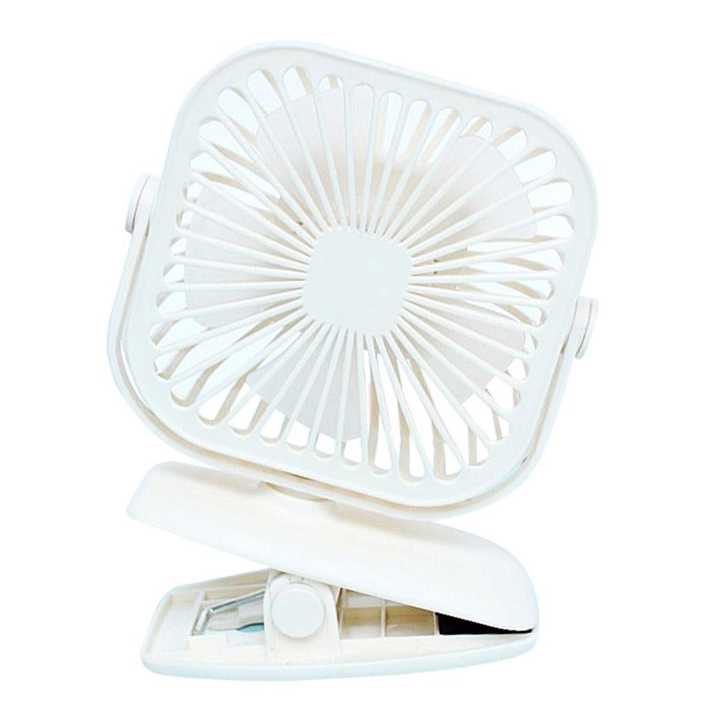 USB Mini Fan Rechargeable Clip Desktop Speed 600mAh Battery