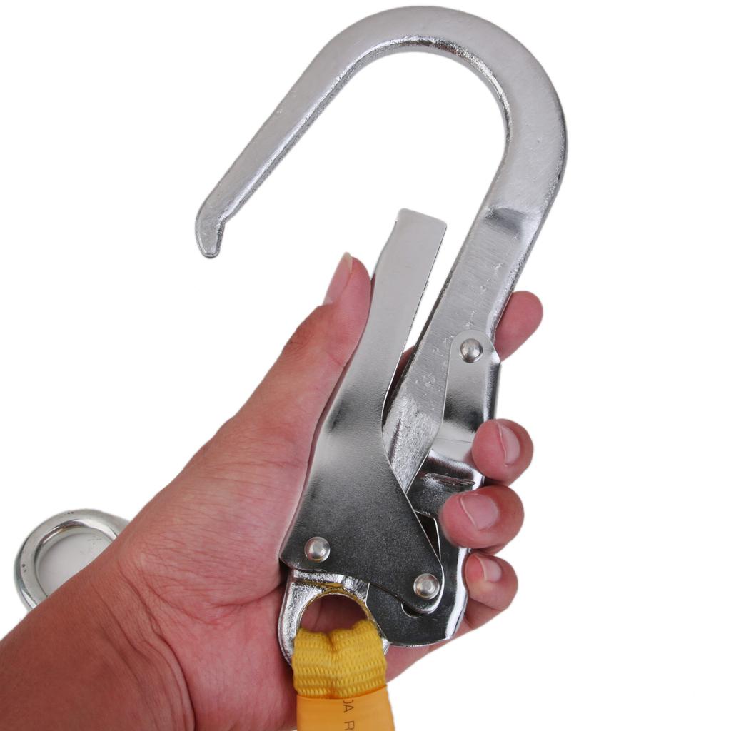 22KN Outdoor Climbing Safety Harness Belt Lanyard With Carabiner Buckle
