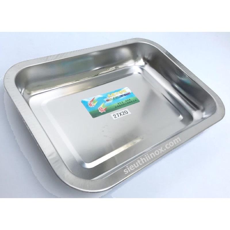 Khay inox hình chữ nhật sâu 5cm hàng đẹp