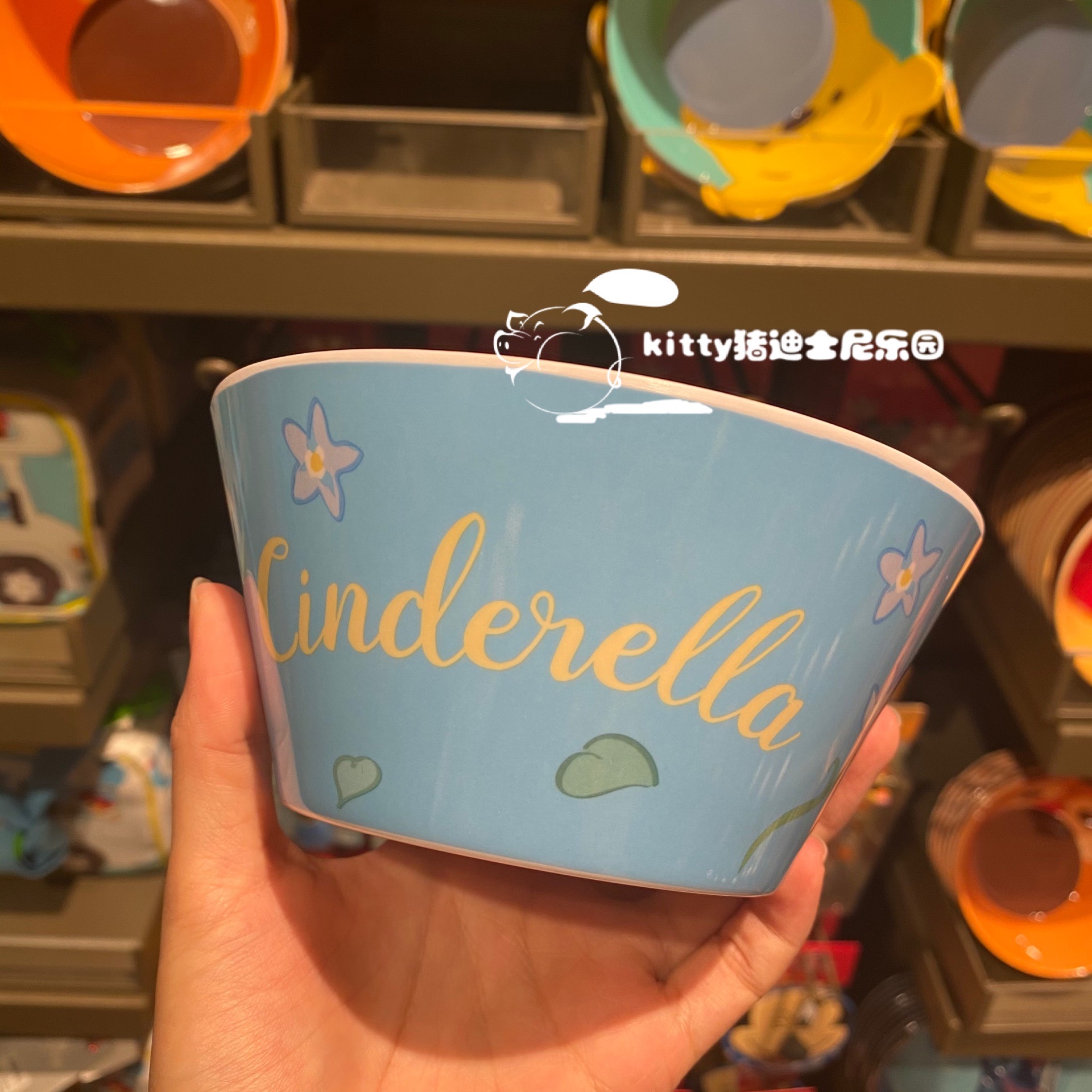 Chén ăn nhựa Melamine hình công chúa Cinderella 3D siêu xinh cho bé gái - 78VNDP2480X