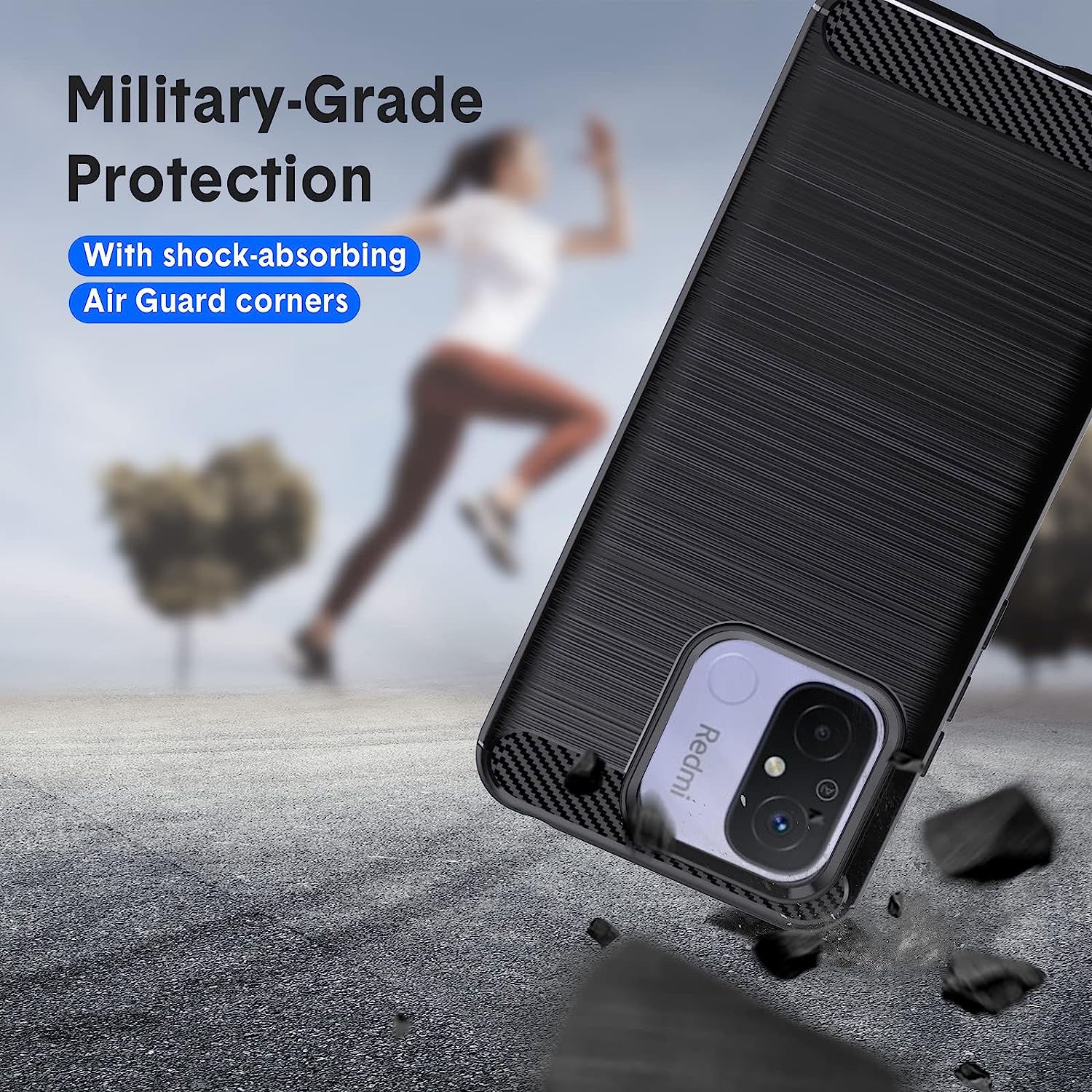Ốp lưng chống sốc vân kim loại cho Xiaomi Redmi 12C / Poco C55 / Redmi 11A hiệu Likgus - Hàng nhập khẩu