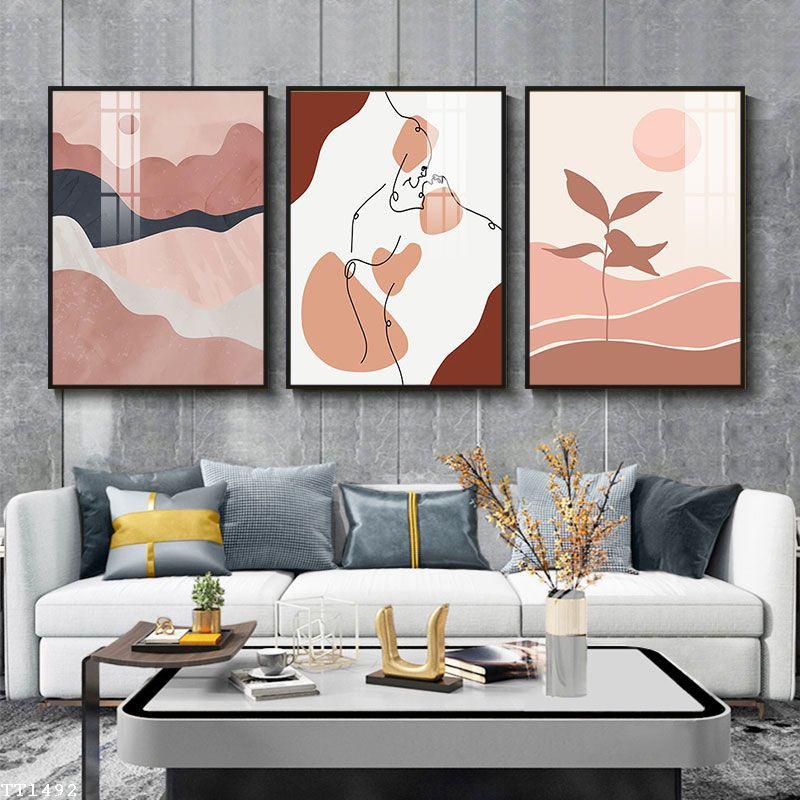 Bộ 3 Tranh treo tường phong cách tối giản, tranh treo tường phong cách Minimalist Kích thước 40x55cm - MSP: TT1492