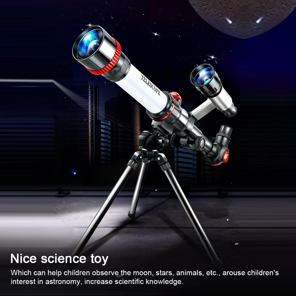 Outdoor Telescope High Clear Astronomical Refracting Telescope Science Teaching Toy with 20X 30X 40X Magnification Eyepieces Tripod for Kids Children Beginners