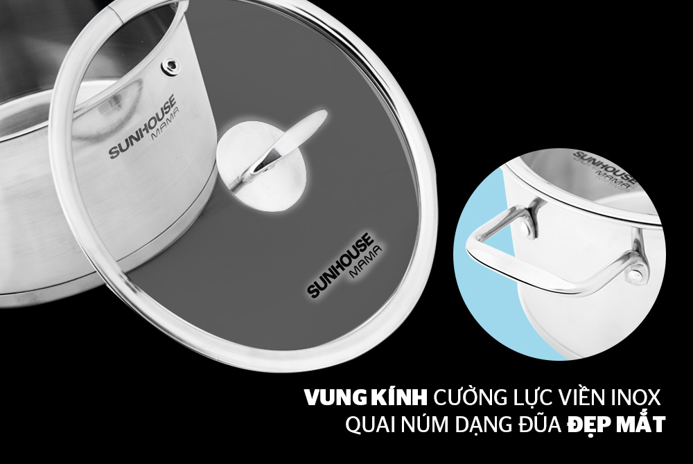 Bộ nồi inox 5 đáy Sunhouse Mama SH784