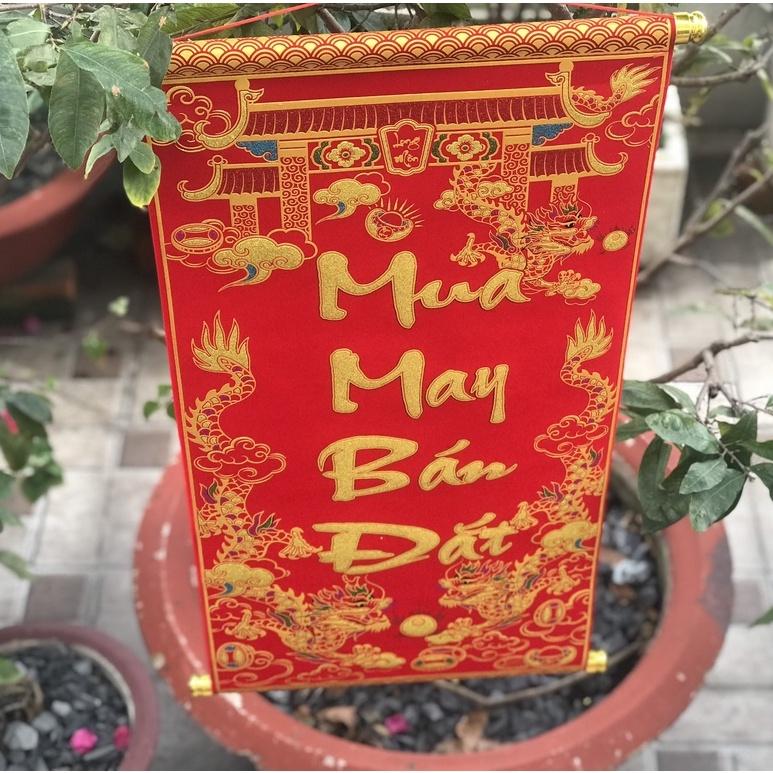 Liễng trang trí tết in chữ Việt Nam làm từ vải nhung