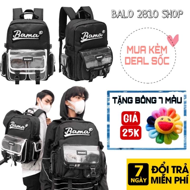 Hình ảnh Balo Bama Thời Trang Nam Nữ 2810 Shop Balo Đi Học Đi Chơi Ulzzang Unisex - Tặng Kèm Bông Kaikaikiki