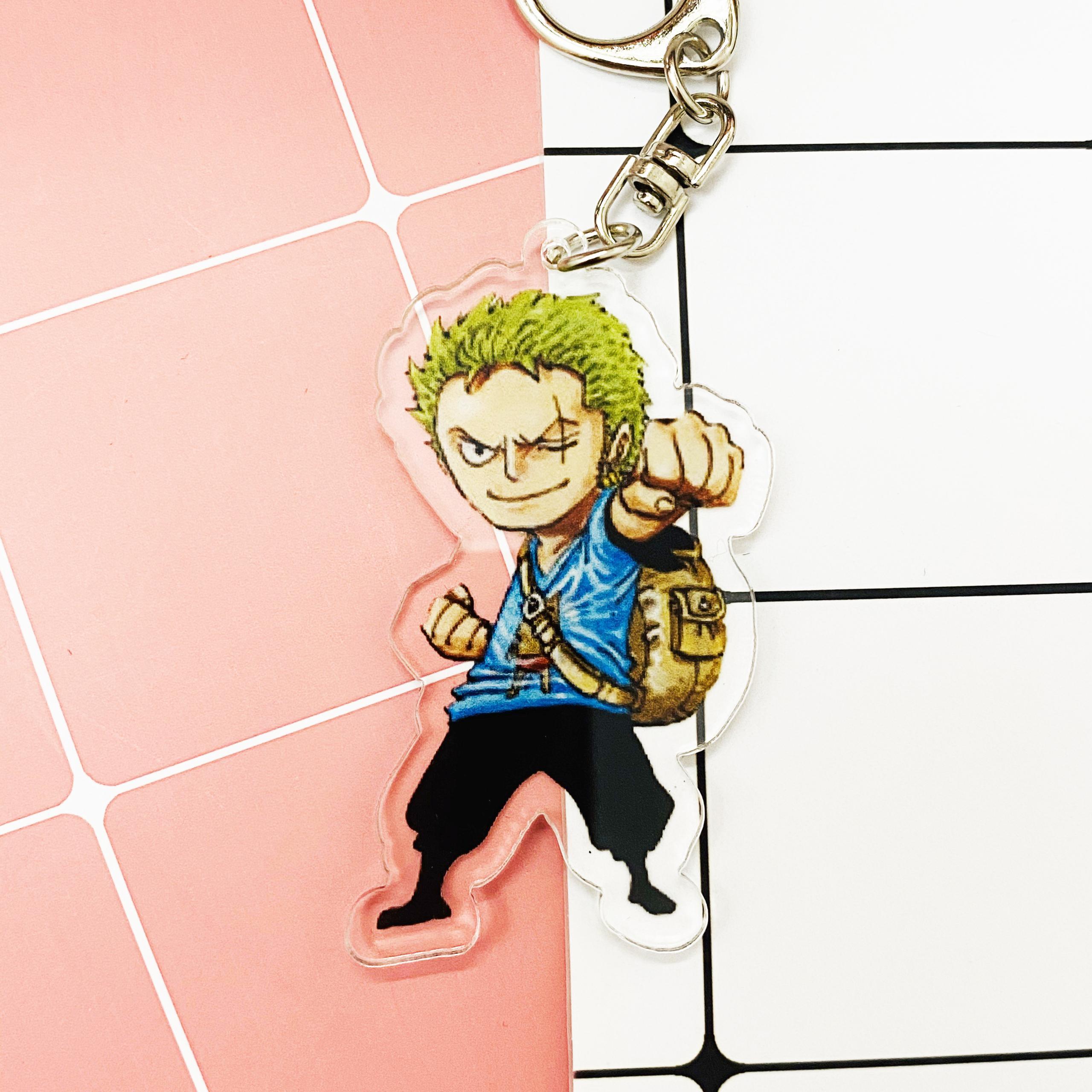 ( Mica trong acrylic ) Móc khóa One Piece Đảo hải tặc Zoro chibi anime tặng ảnh Vcone