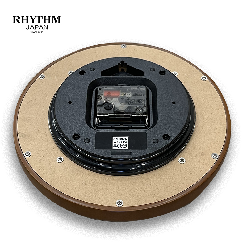 Đồng hồ treo tường Nhật Bản Rhythm CMG975NR06 Kt 24.0 x 4.6cm, 600g Vỏ gỗ. Dùng Pin