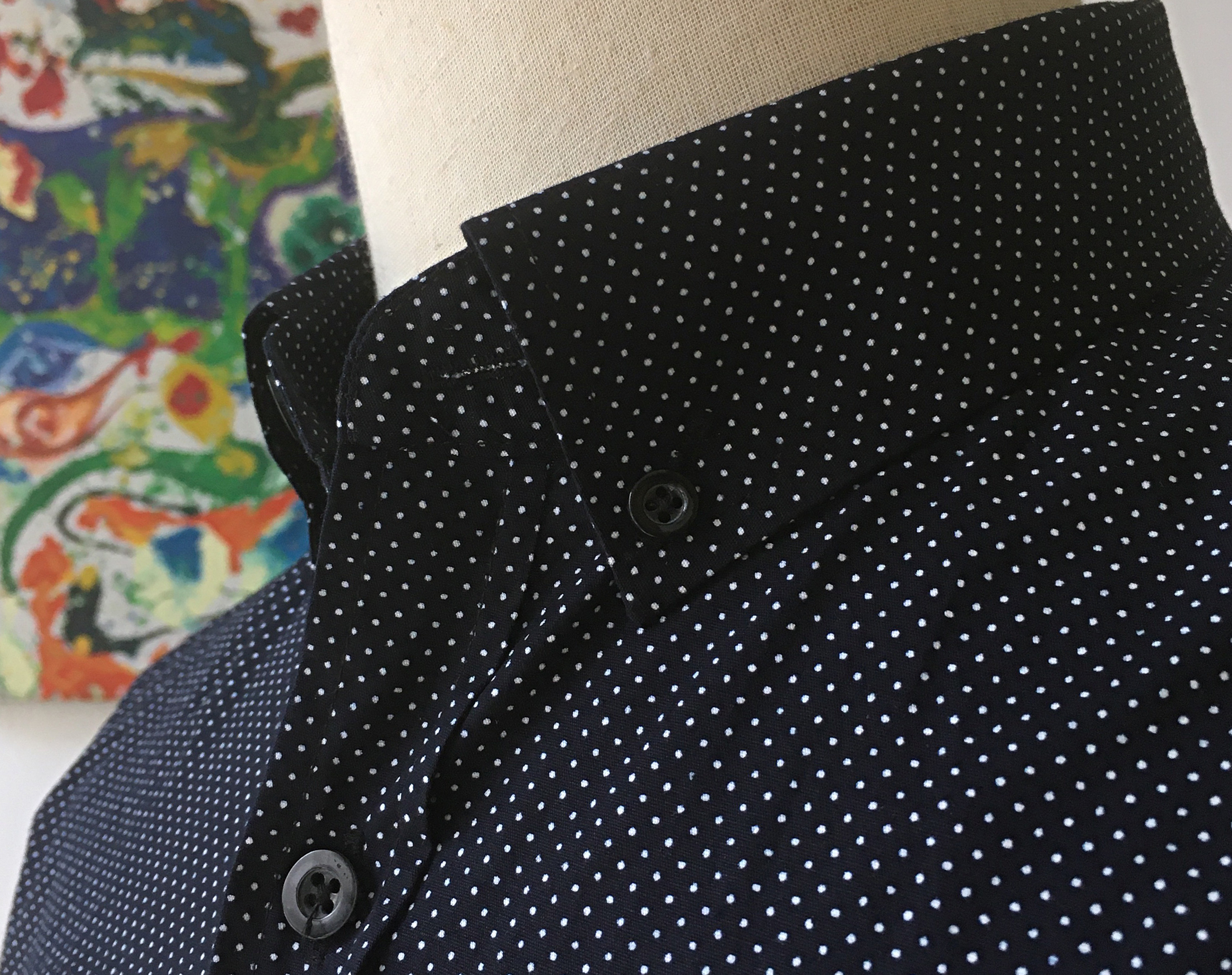 Áo sơ mi dài tay Nam hoạ tiết chấm bi nhỏ, chất cotton mềm,mịn, mát ít nhăn