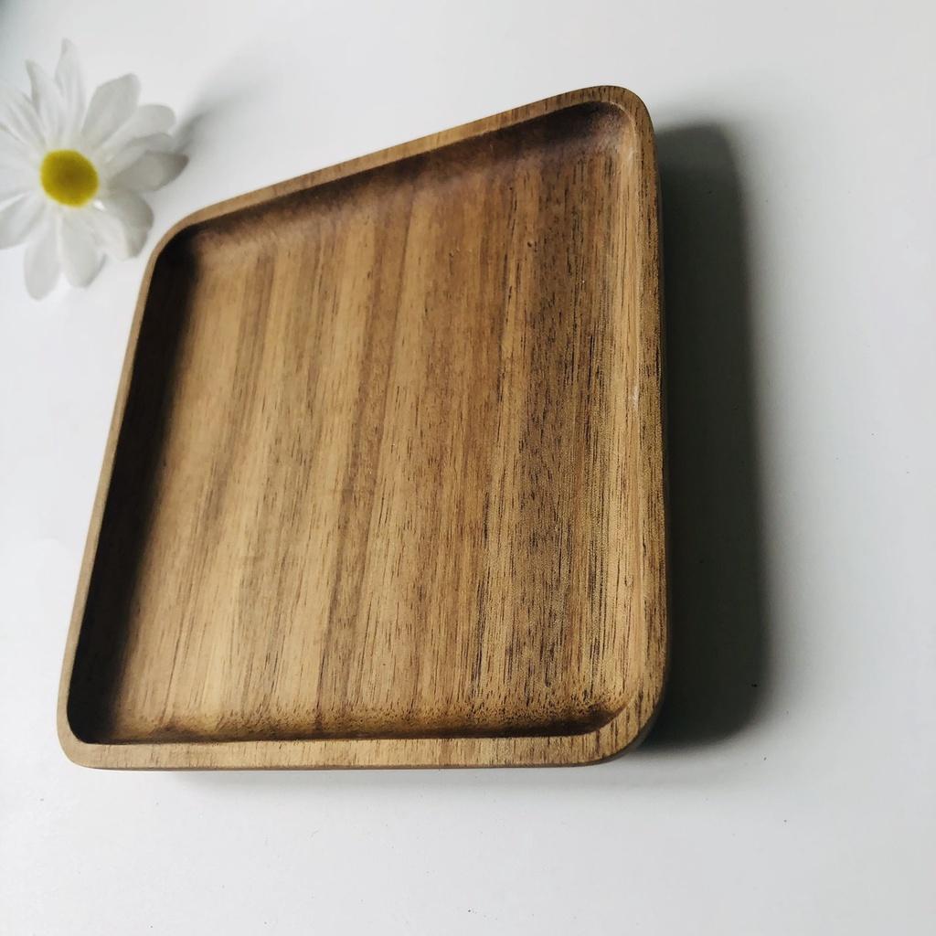 Đĩa Gỗ Mini Vuông 13.5 cm, Đĩa Đựng Hoa Quả, Bánh Ngọt, Đồ Tráng Miệng, Phụ Kiện Bàn Tiệc, Chụp Ảnh Trang Trí Dễ Thương