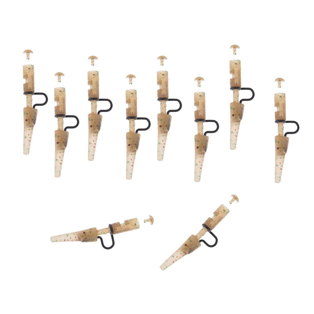10pcs Carp Fishing Heavy Duty Clips & Tail Rubber Fishing Accessories High Quality Durable to Use