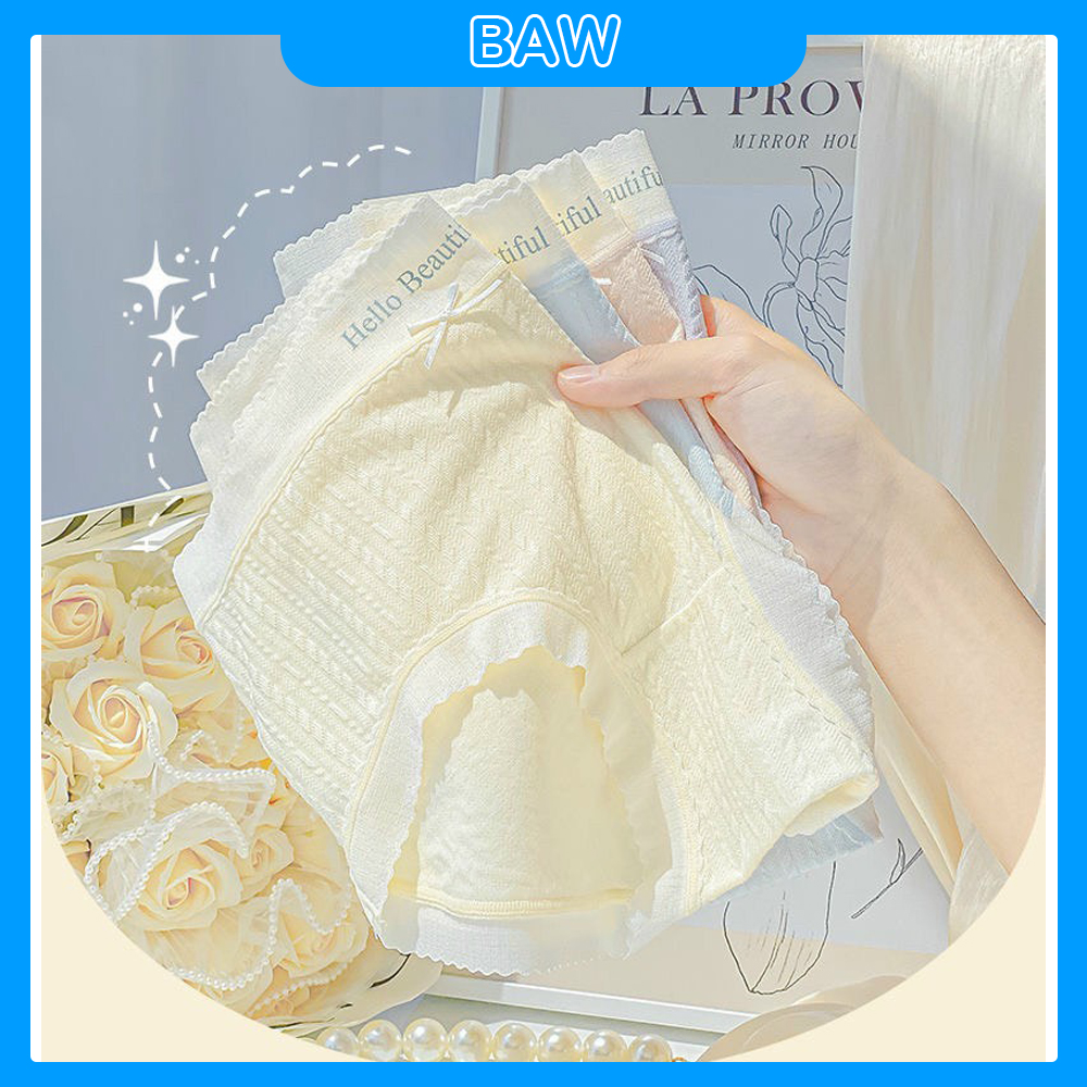 Quần Lót Nữ, Bộ 5 Quần Lót Cao Cấp Mềm Mịn, Kháng Khuẩn Co Giãn Tốt Thương Hiệu Baw Mã QLN2104