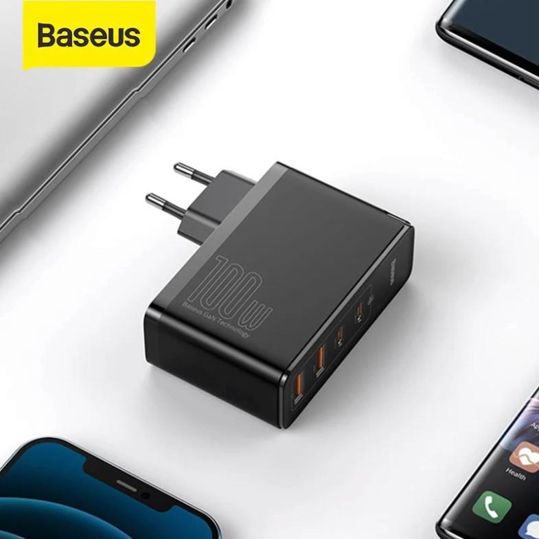 Củ sạc siêu nhanh Baseus GaN2 Pro Quick Charger, cốc sạc 100W 4 cổng 2U + 2C cho điện thoại, máy tính, Laptop, Macbook - Hàng Chính Hãng