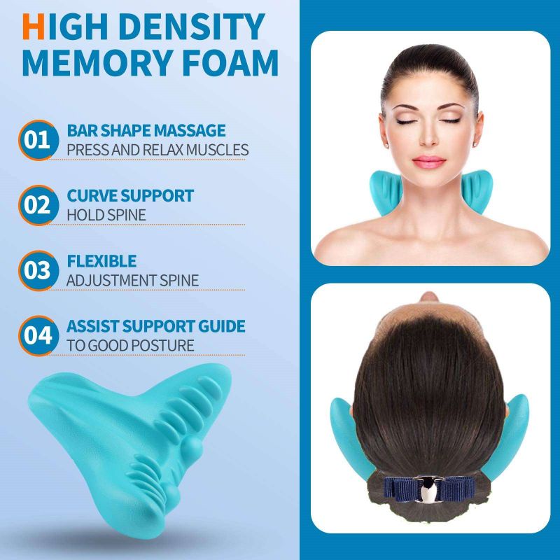 Gối Kê Cột Sống Cổ Massage Thư Giản, Có Vân Bấm Huyệt Lưu Thông Máu, Giảm Tê Nhức, Cải Thiện Giấc Ngủ