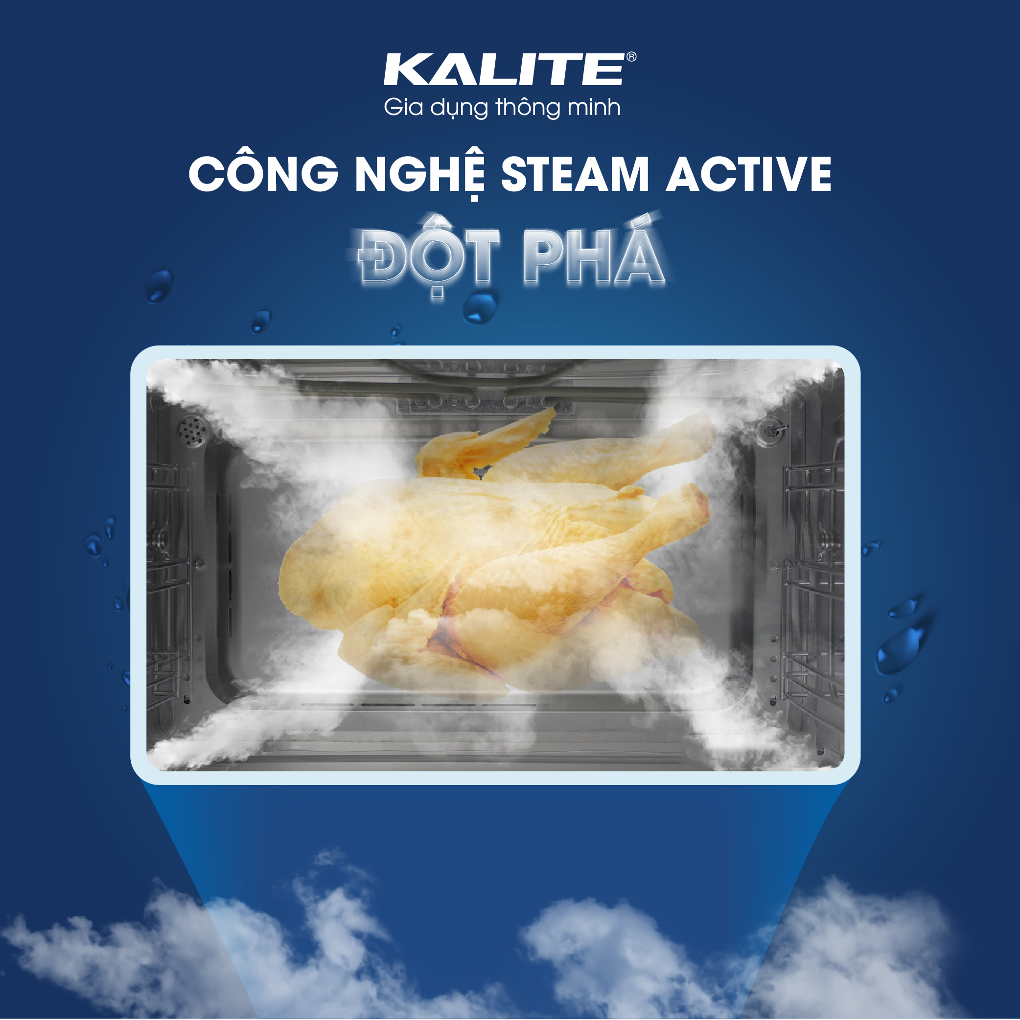 Nồi Chiên Hơi Nước Kiêm Hấp KALITE STEAM 7 Tiêu Chuẩn Châu Âu Dung Tích 7 Lít Công Suất 1700 W - Hàng Chính Hãng