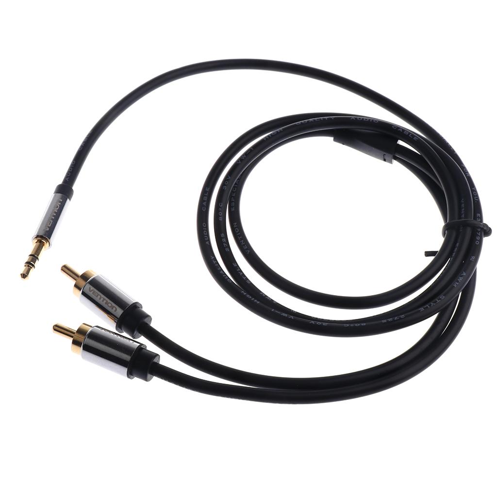 1m/1.5m/2m 3.5mm Stereo Male To 2 RCA Dual Audio Male Adapter Speaker Cable