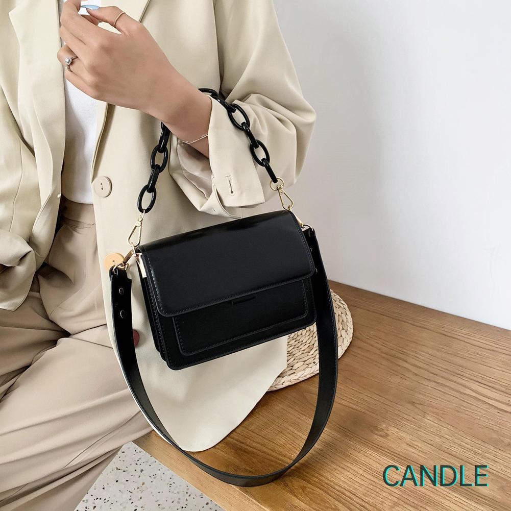 Túi Đeo Chéo Da Pu Màu Trơn Thời Trang Nữ Tính