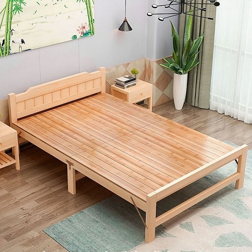 Giường ngủ gỗ thông xếp gọn