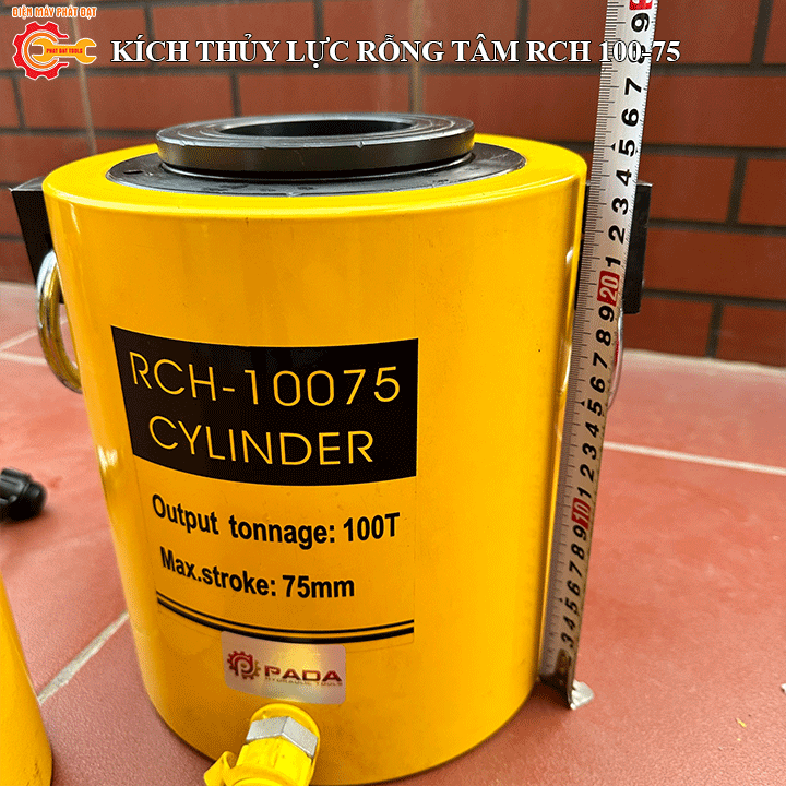Kích thủy lực rỗng tâm 100 tấn hành trình 75mm - Bảo hành 6 tháng