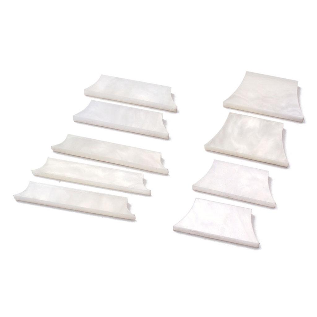 White Mother of Pearl Shell Guitar Block Fingerboard Fretboard Markers Inlay Material Set 1.5mm/0.05'' Thickness