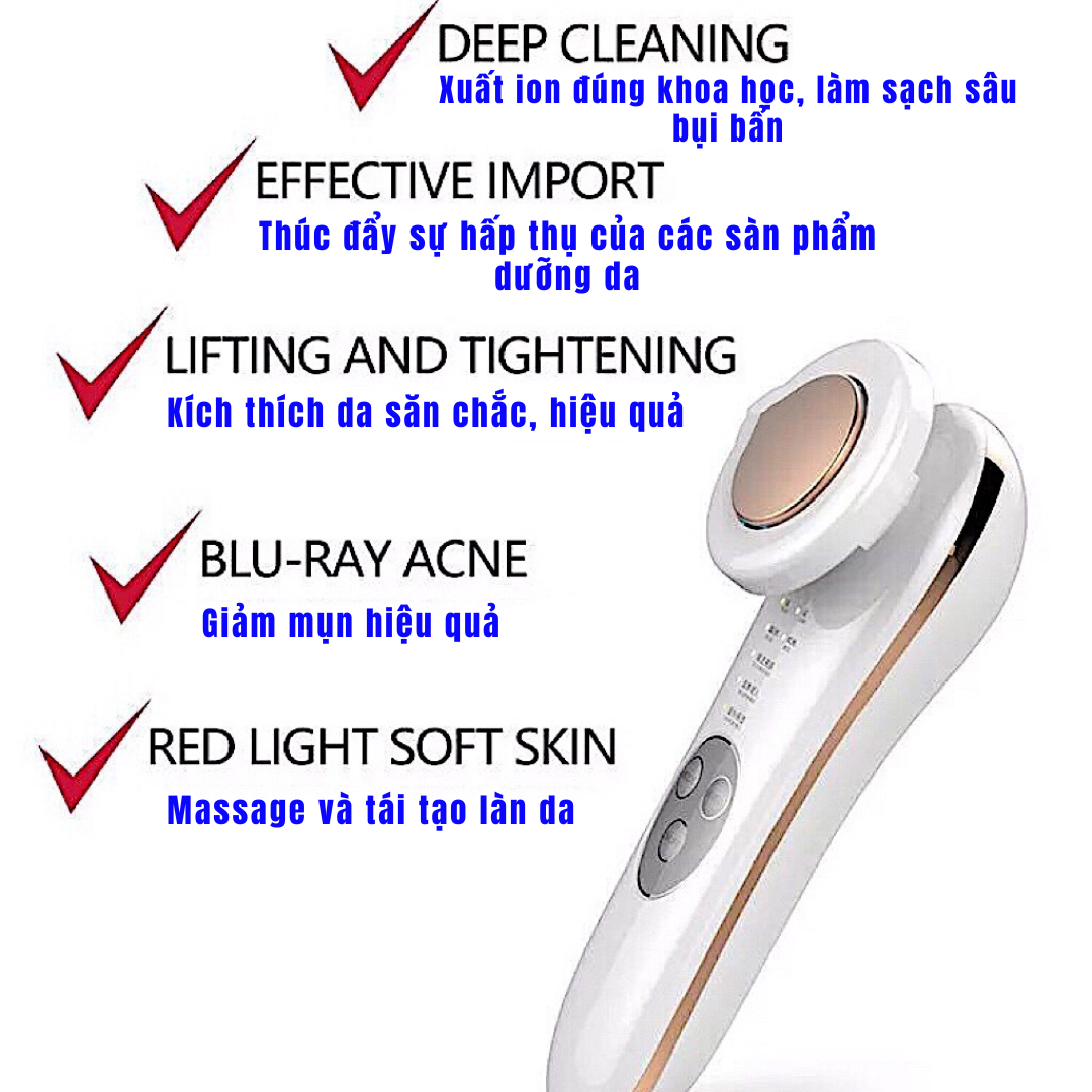 Máy massage mặt MIANZ nâng cơ điện di tinh chất mát xa mặt, làm sạch, trẻ hóa chăm sóc da mặt