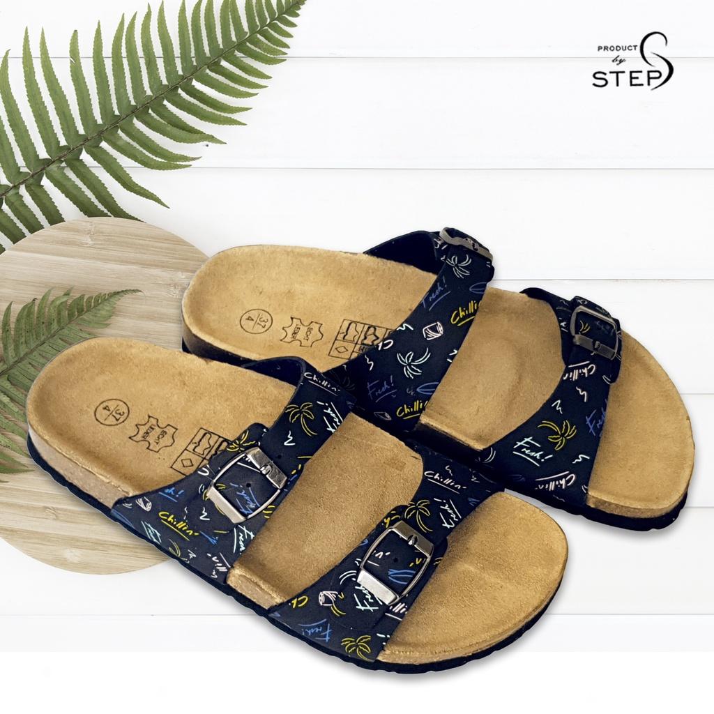 Dép đế trấu EVA in hoa văn quai đôi 2 khoá (size 35-39)