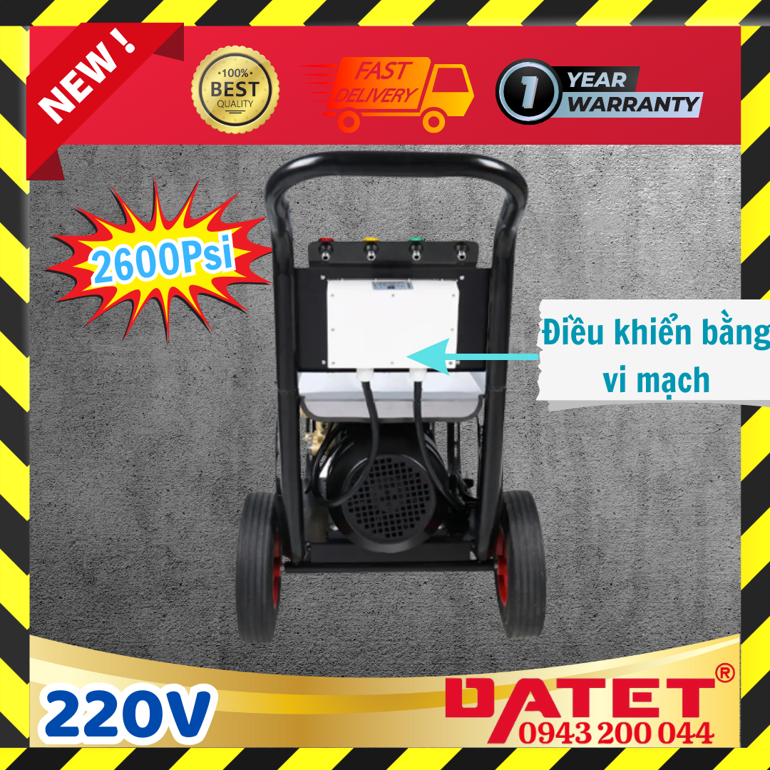 Máy xịt rửa xe cao áp thông minh 180Bar-2600si, máy rửa xe áp lực cao tự chẩn đoán lỗi, tự động ngắt sau 5s 20M26-3.7T4